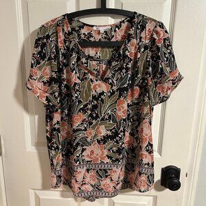 Floral Short Sleeve Blouse